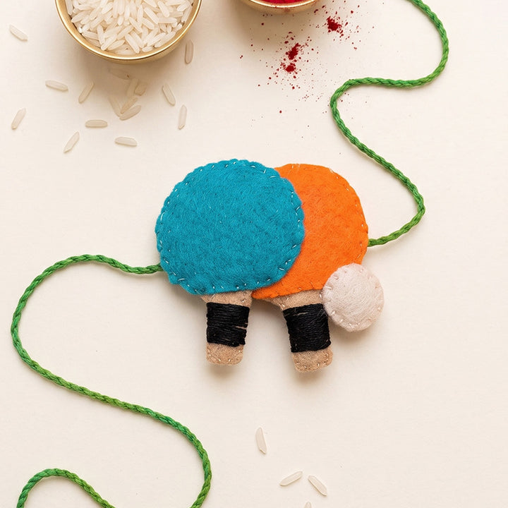 Hand Embroidered Table Tennis Racket Rakhi With Magnet For Brother