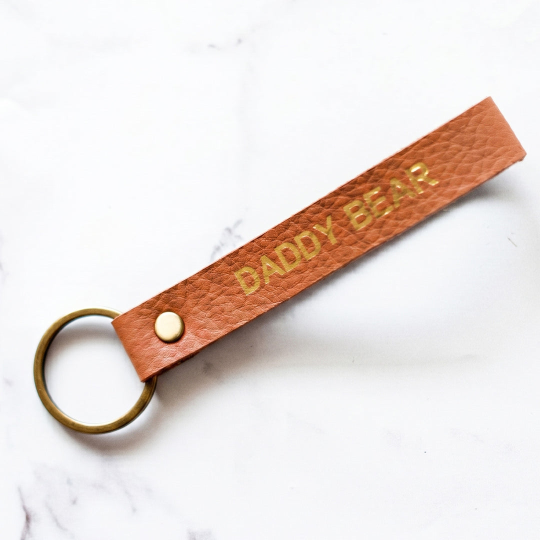 Personalised Leather Keychain for Dad