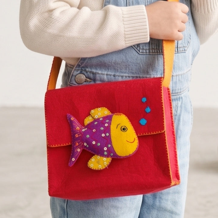 Handmade Red Fish Sling Bag for Kids | 3+