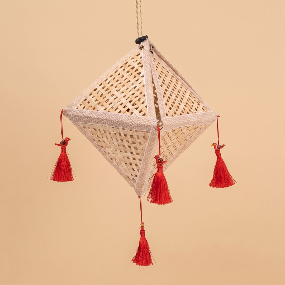 "Jhoomar" Handwoven Bamboo Diamond Kandil / Lampshade For Festive Decor