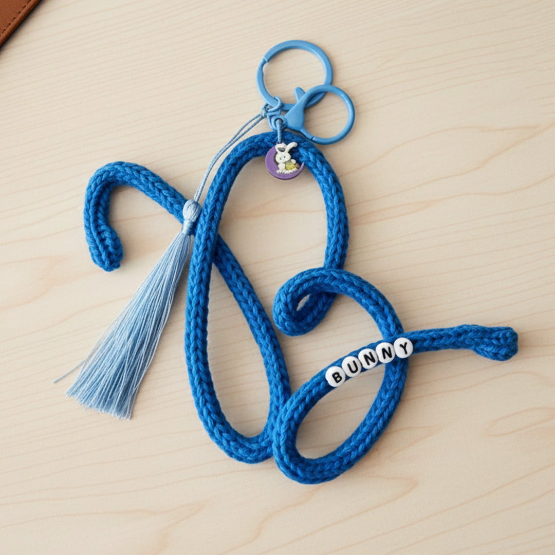 Personalized Knitted Wire Alphabet Key Chain/Bag Charm