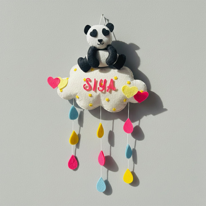 Personalized Handmade Animals & Raindrop Theme Felt Kids Name Plate