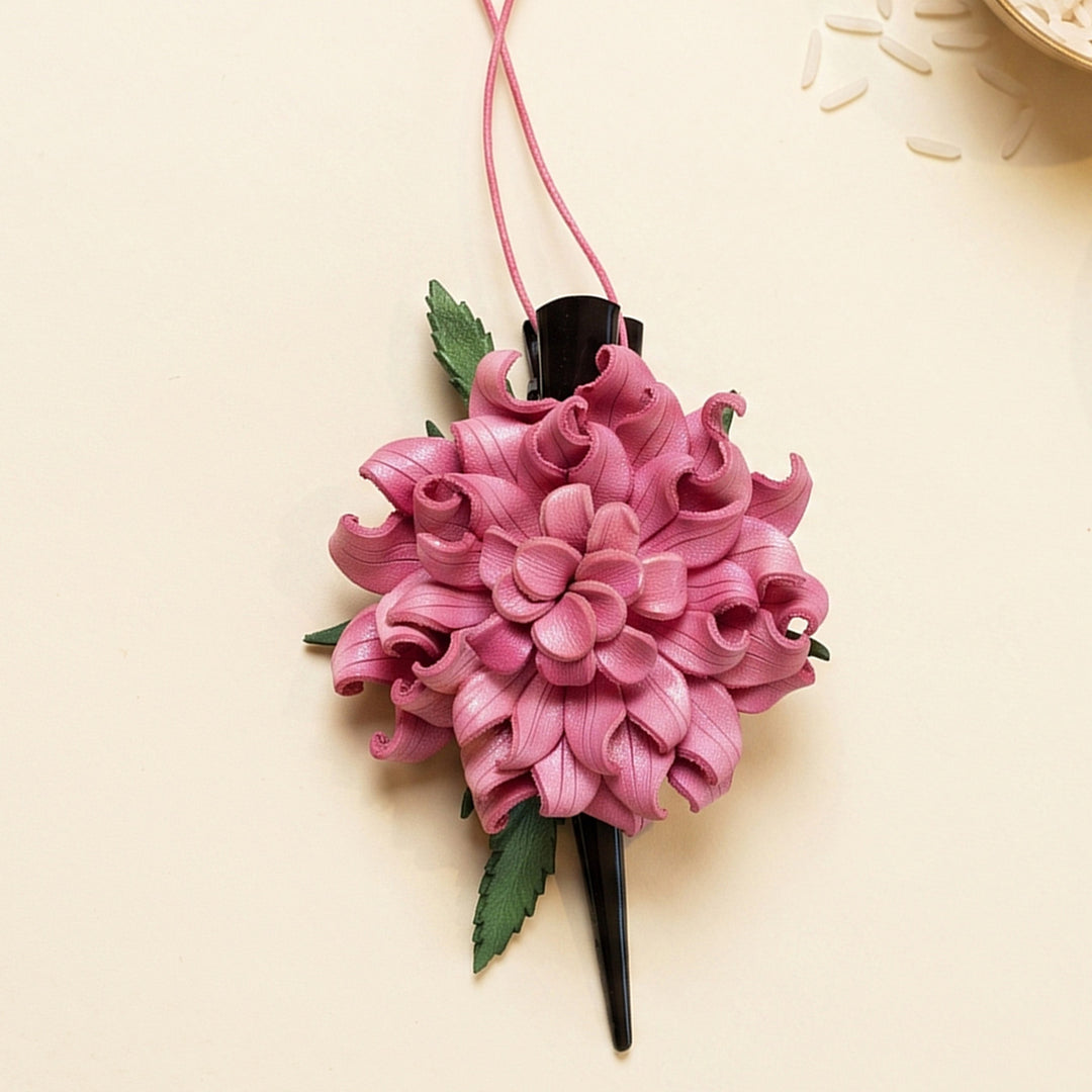 Pink & Purple Floral Lumba Rakhi With Hair Clip Reuse For Sister/Bhabhi