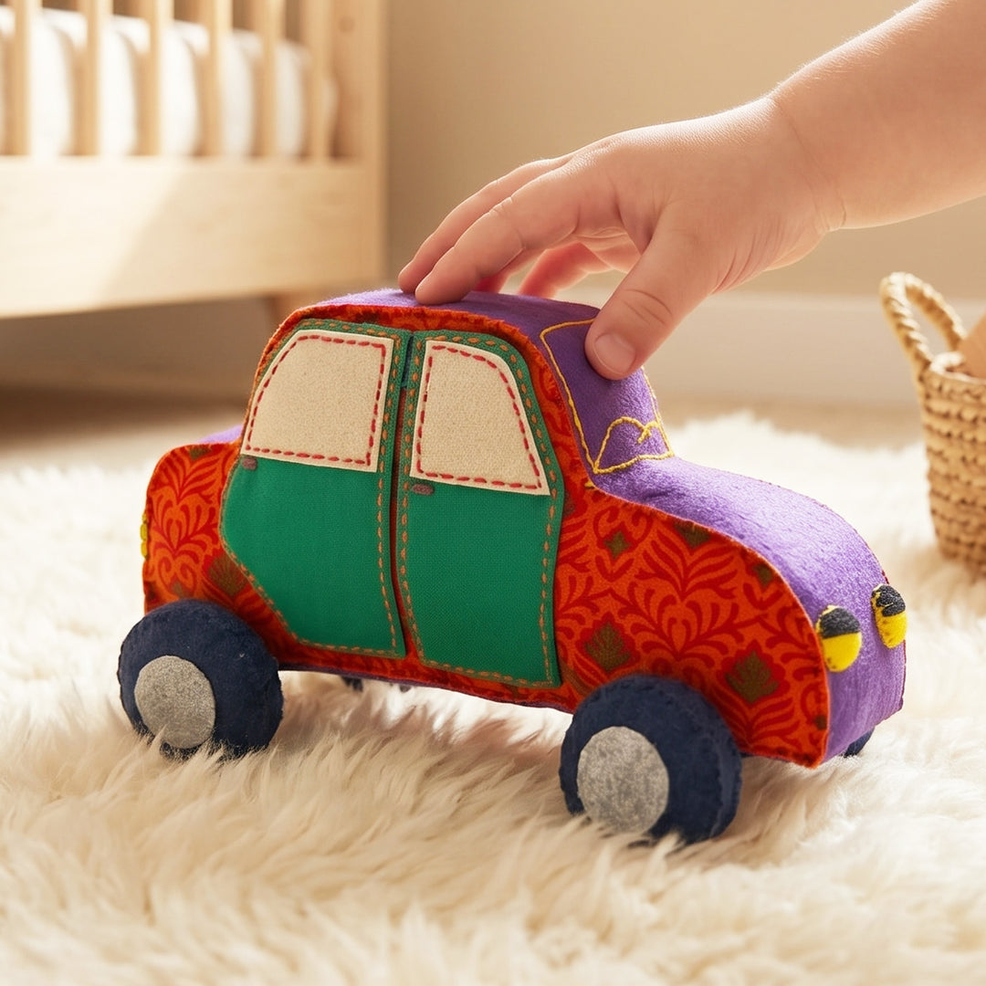 Handmade Rust Orange Car Toy