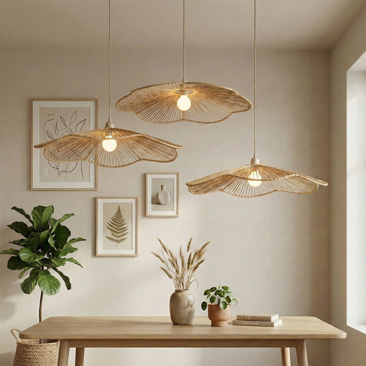 Petal Handwoven Banana Fiber Hanging Lampshade For Home Decor | Large
