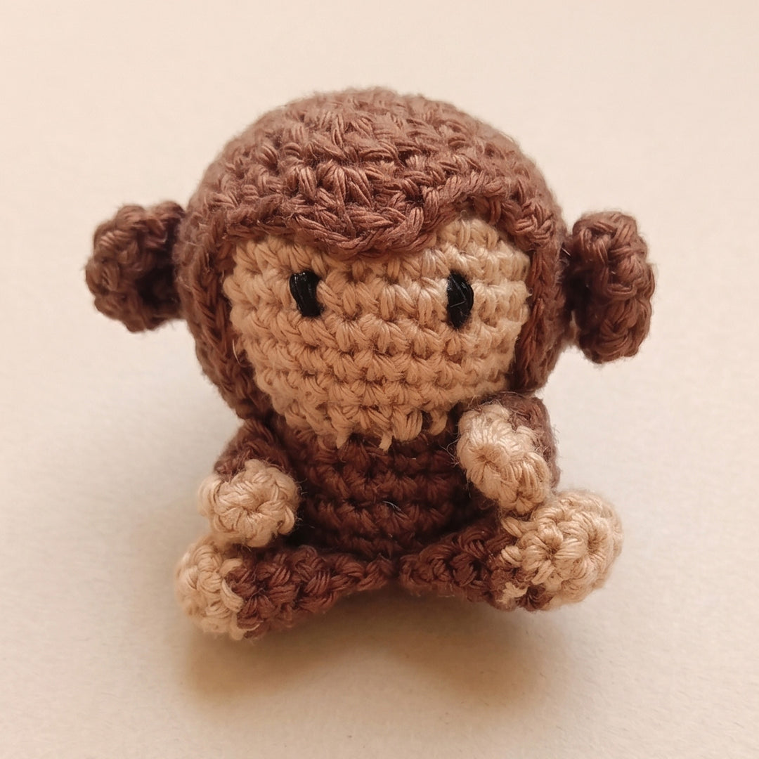 Handmade Crochet Little Monkey Theme Crochet Rakhi Gift Box With Roli Chawal for Kids