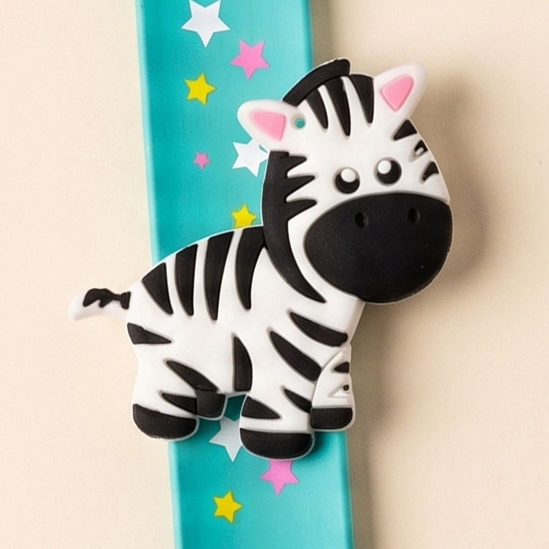 Handmade Zebra Silicone Slap Band Rakhi For Kids With Roli Chawal For Brother