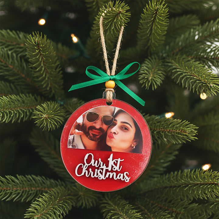 Photo Personalized Our First Christmas MDF Wood Ornament For Tree Decoration