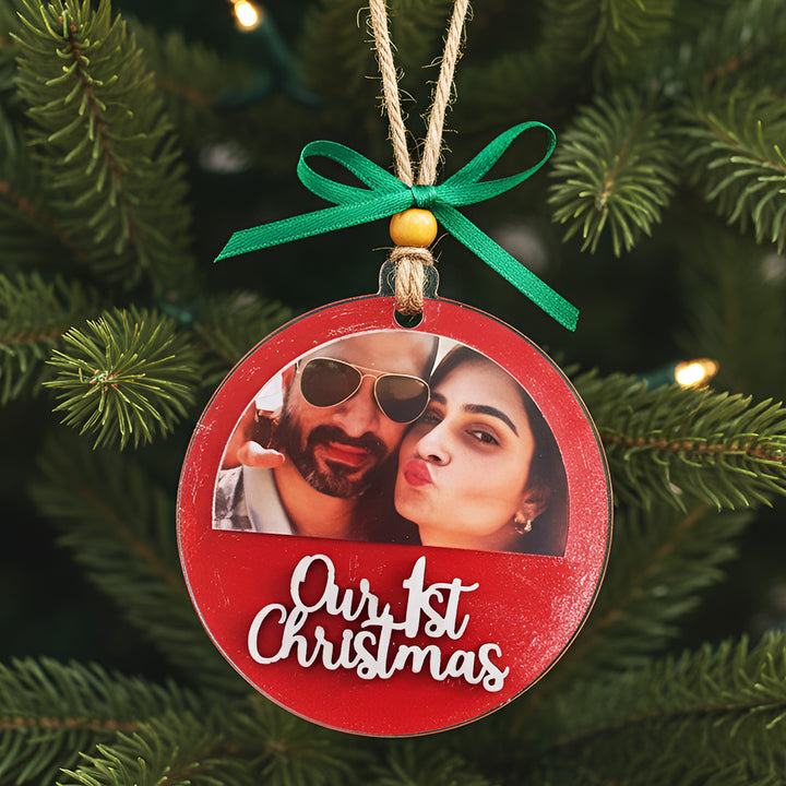 Photo Personalized Our First Christmas MDF Wood Ornament For Tree Decoration