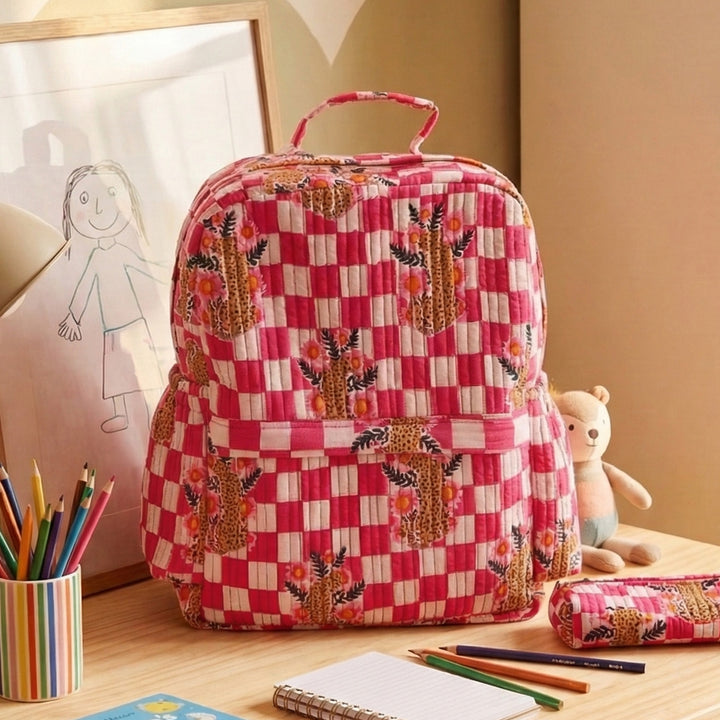 Personalized Pink Cheetah Kids Backpack
