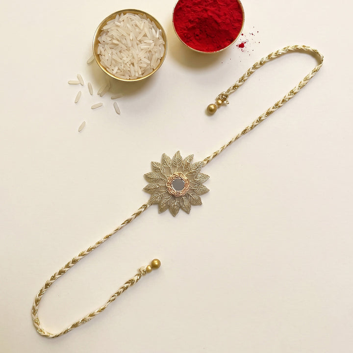 Handmade Mirror Mandala Design Rakhi With Roli Chawal For Bhaiya