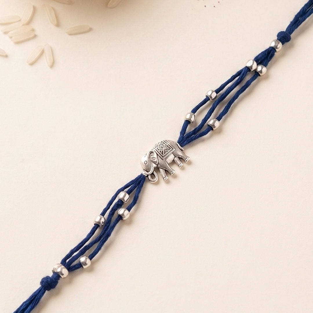 Handmade Gajraj Elephant Rakhi With Roli Chawal For Bhaiya