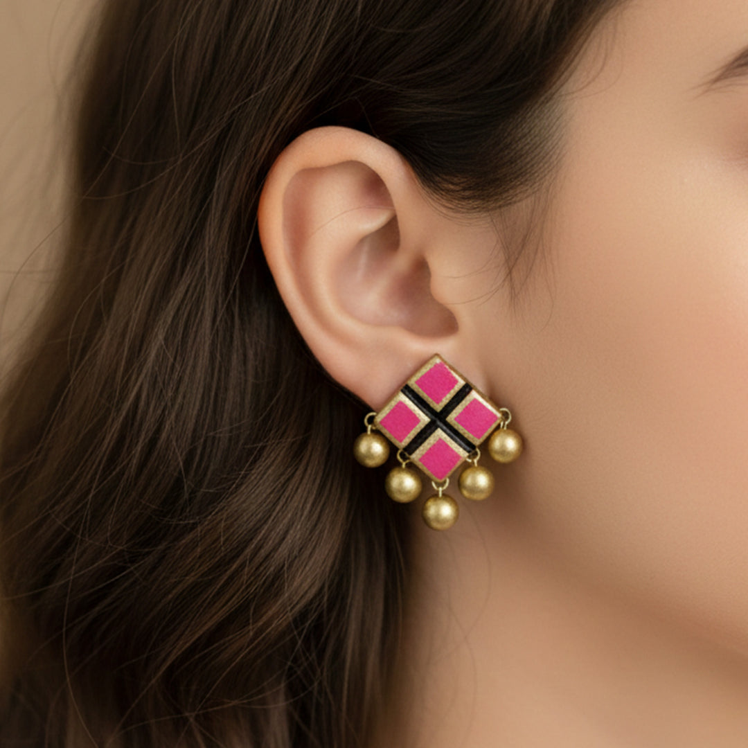 Handmade Mosaic Charm Terracotta Earrings