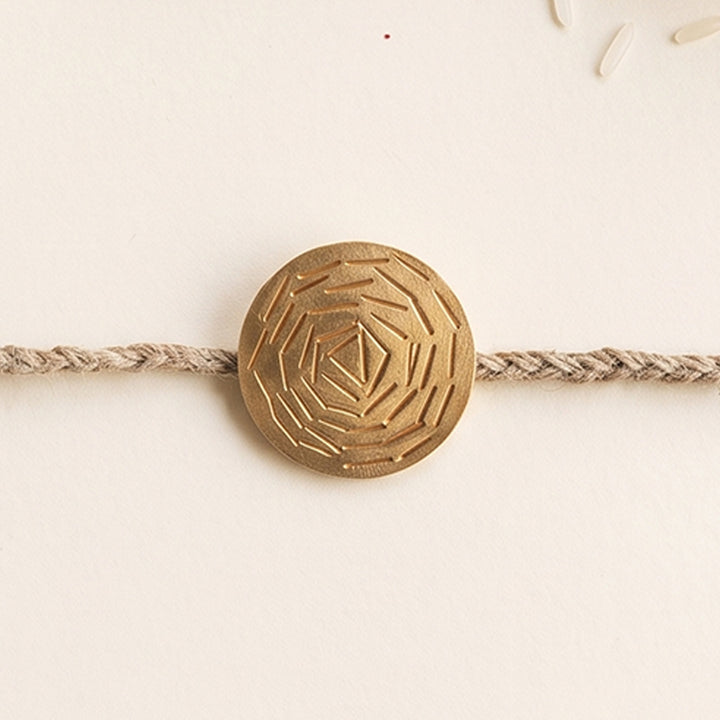 Handcrafted Oval & Circular Brooch Pin Rakhi With Roli Chawal For Brother