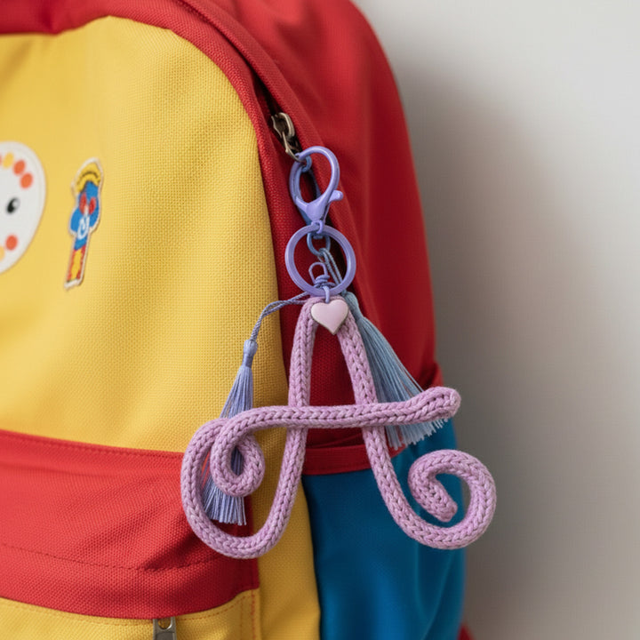 Personalized Knitted Wire Alphabet Key Chain/Bag Charm