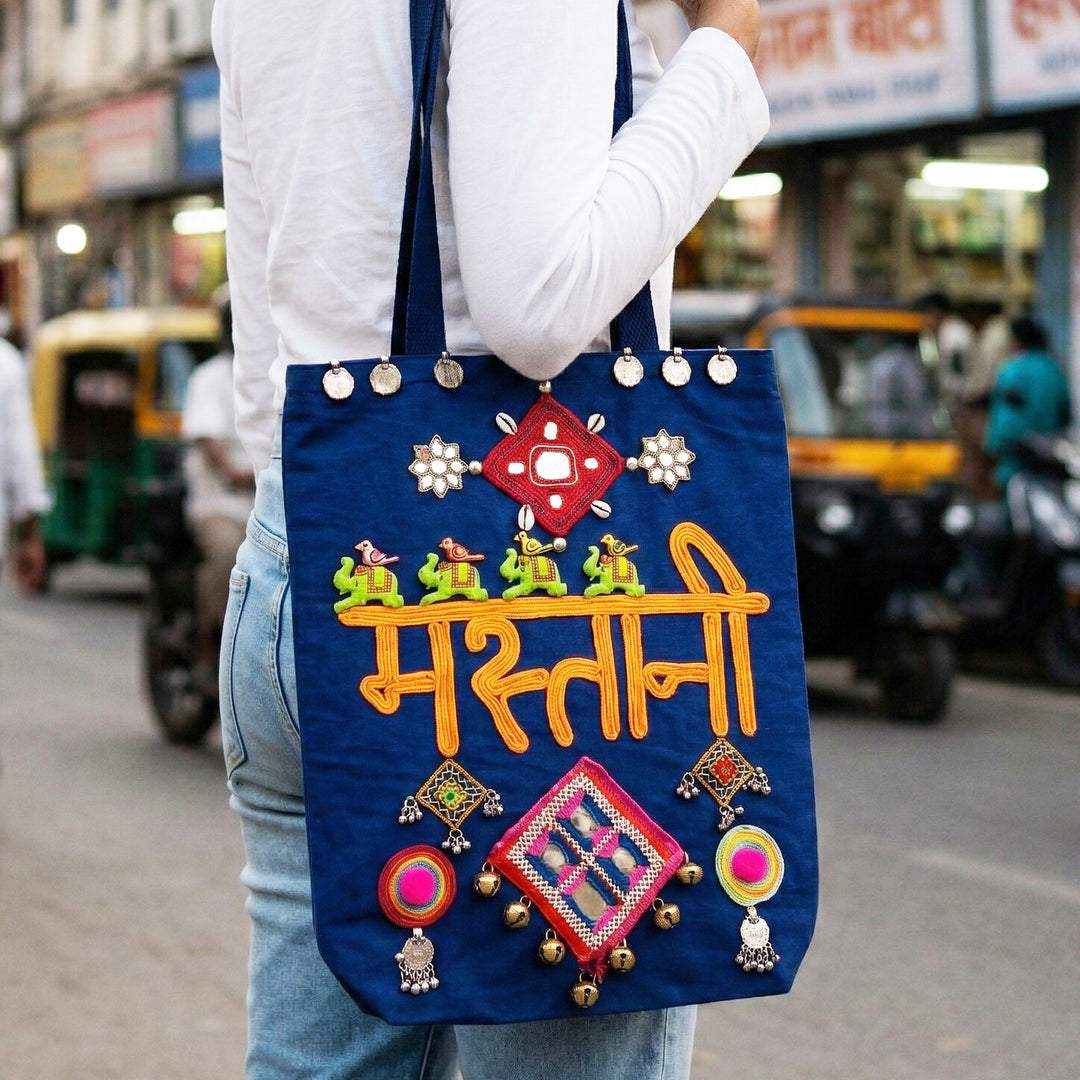 Hand-Embroidered Dori Work Mastani Tote Bag