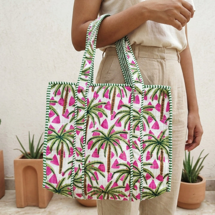 Handmade Tropical Tango Cotton Tote Bag