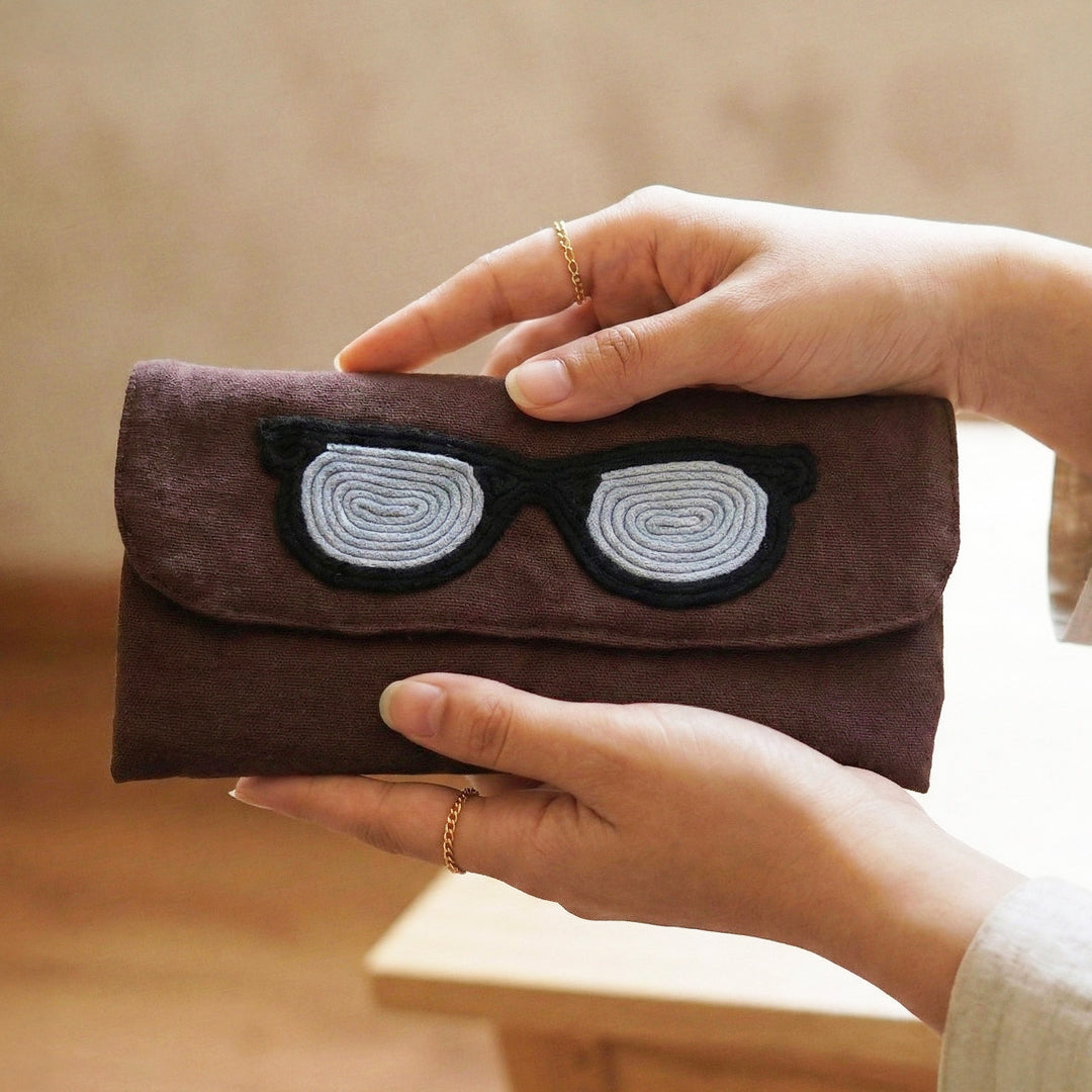 Handmade Dori Work The Brown Eyewear Case