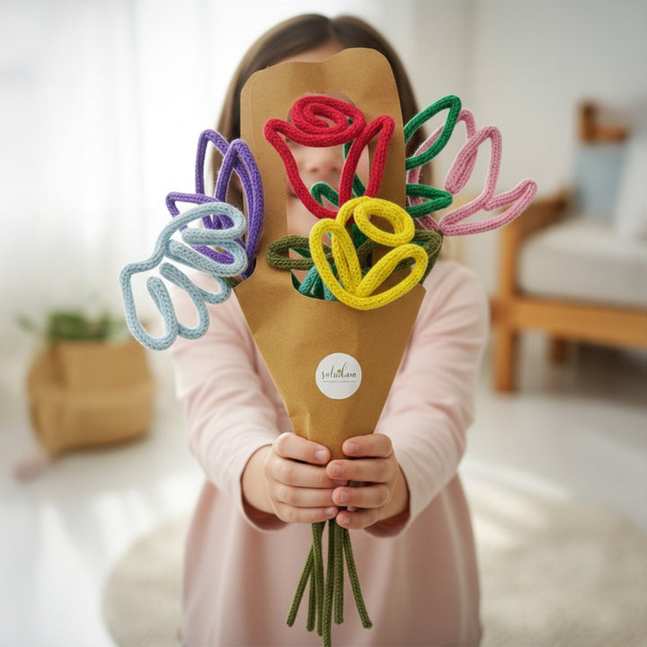 Handmade Knitted Wire Multicolor Gulzar Bouquet