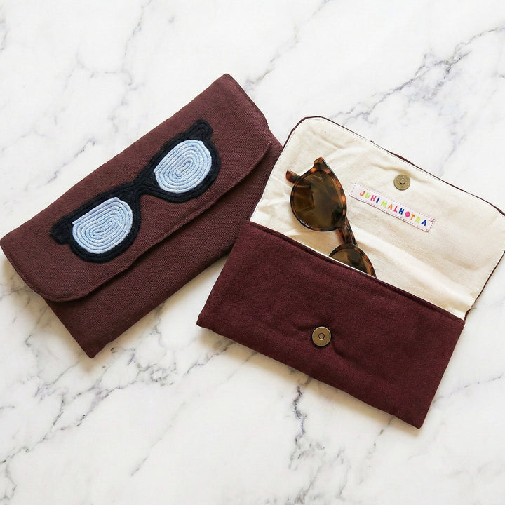Handmade Dori Work The Brown Eyewear Case