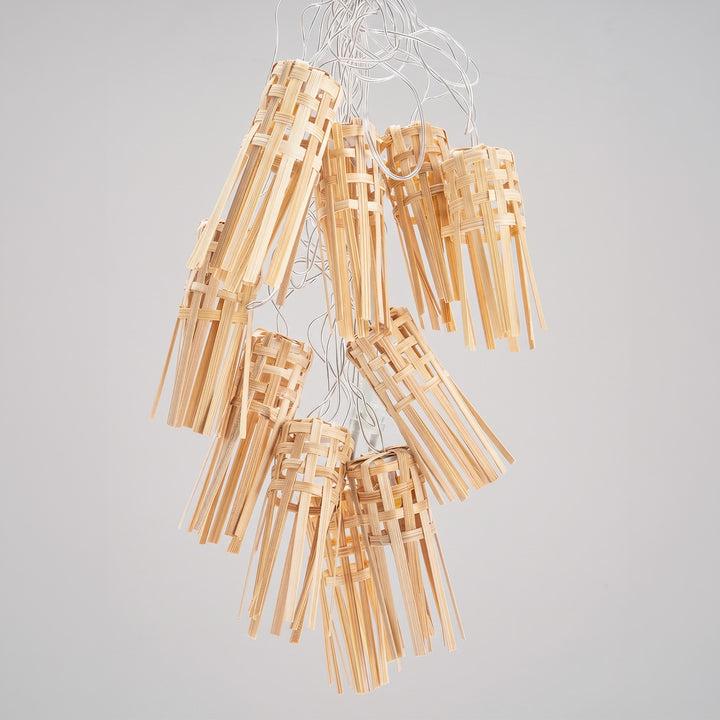 Frill Handcrafted Beige Bamboo LED Fairy Light For Home Decor