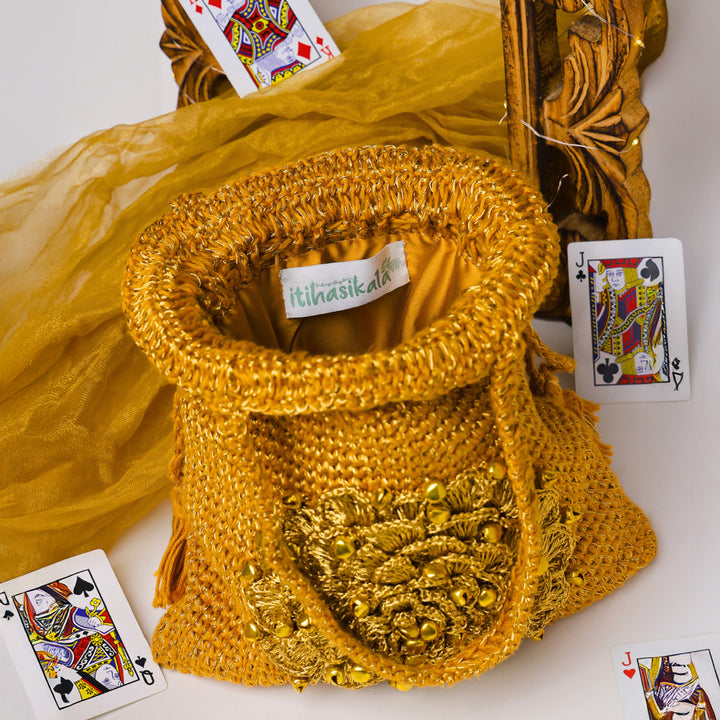 Handmade Crochet Sunset Shimmer Ghungroo Potli