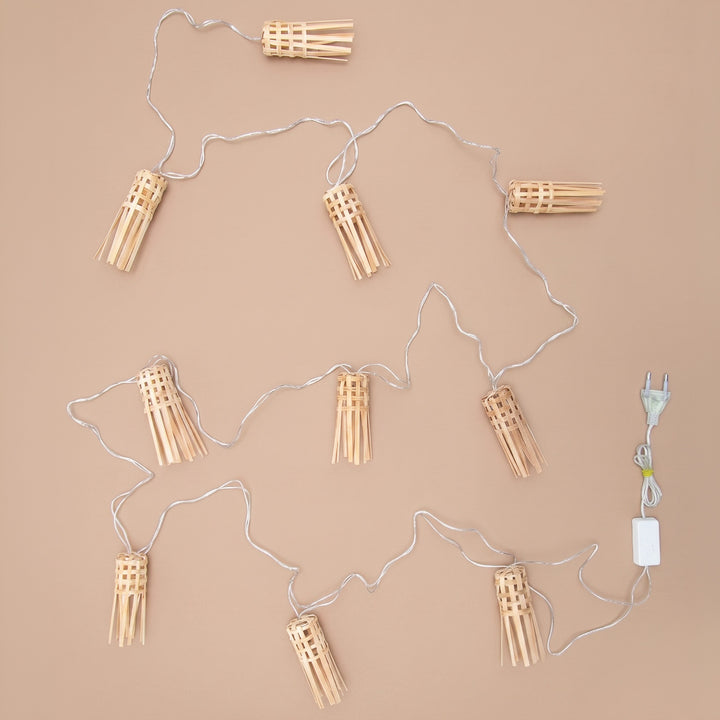 Frill Handcrafted Beige Bamboo LED Fairy Light For Home Decor