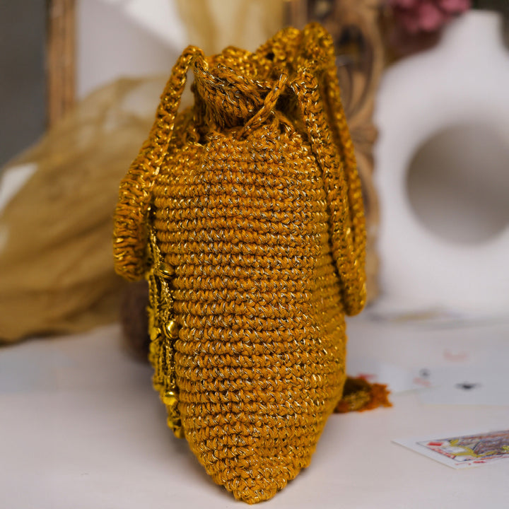 Handmade Crochet Sunset Shimmer Ghungroo Potli