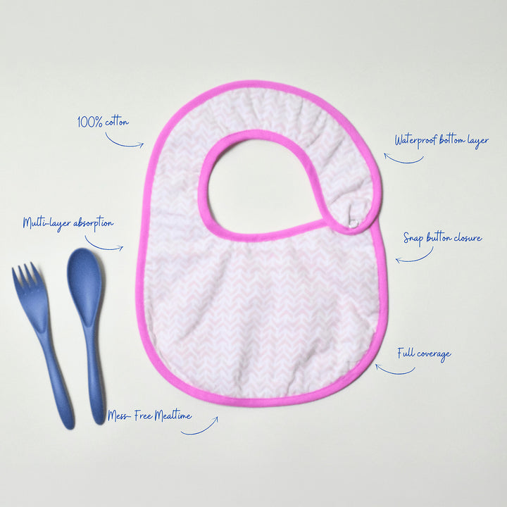 Block Printed Blush Breeze Bib
