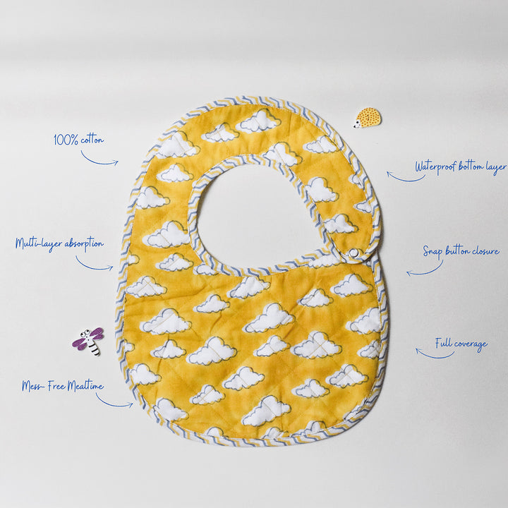 Block Printed Dreams Afloat Bib