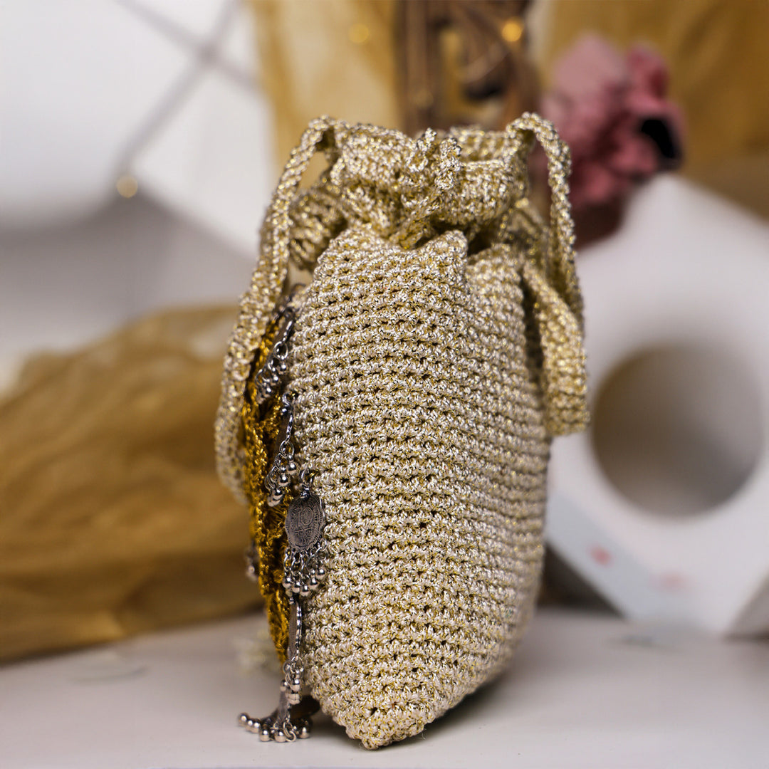 Handmade Crochet Royal Coin Bloom Potli