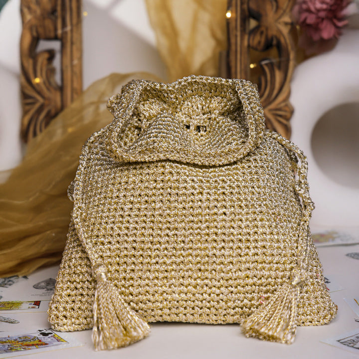 Handmade Crochet Royal Coin Bloom Potli