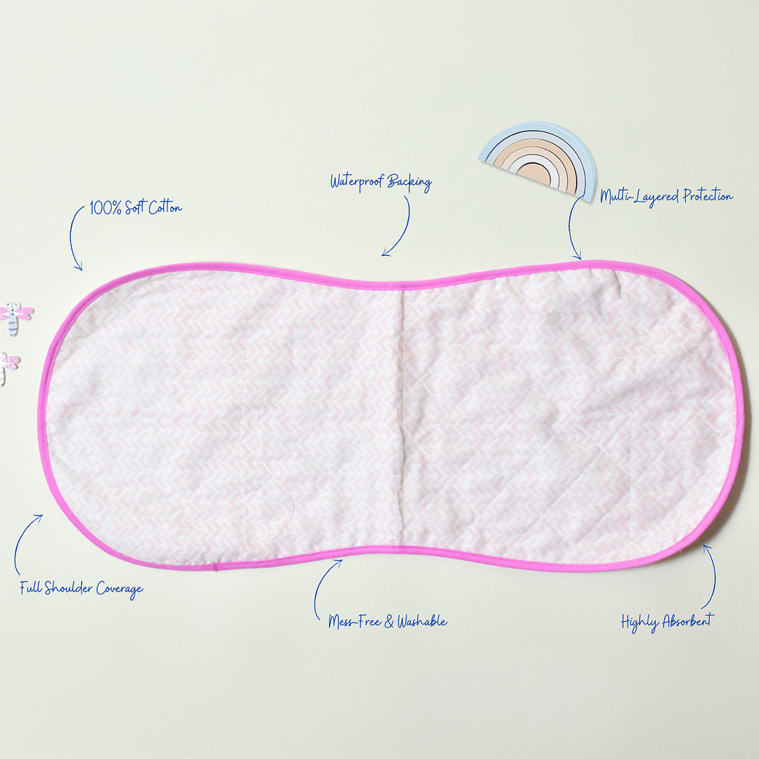 Block Printed Blush Breeze Burp Cloth