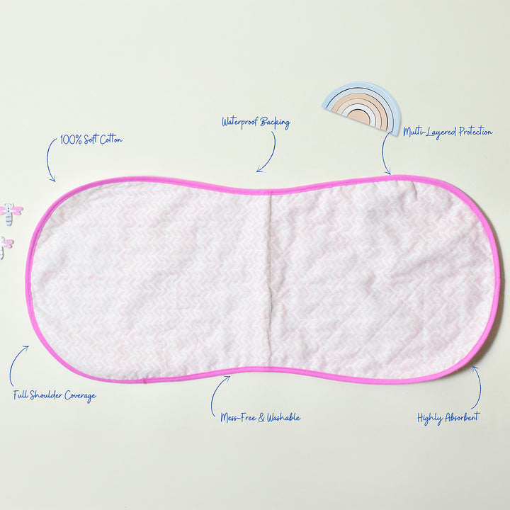 Block Printed Blush Breeze Burp Cloth