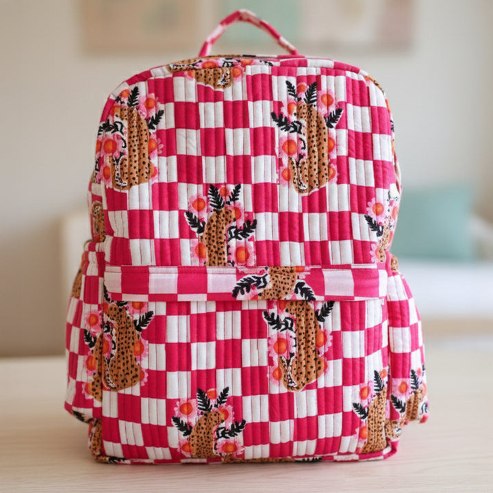 Personalized Pink Cheetah Kids Backpack
