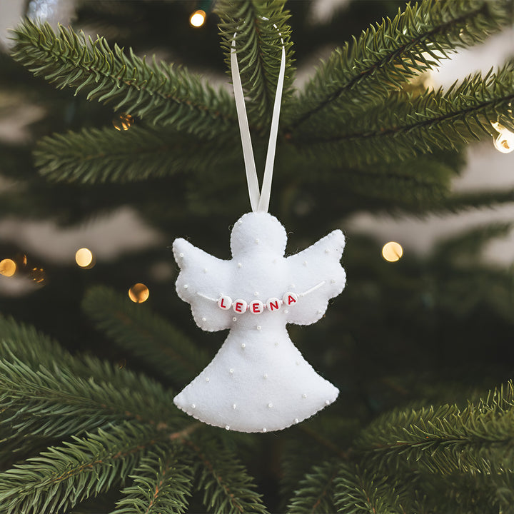 Personalized Felt Christmas Angel Ornament For Tree Decoration