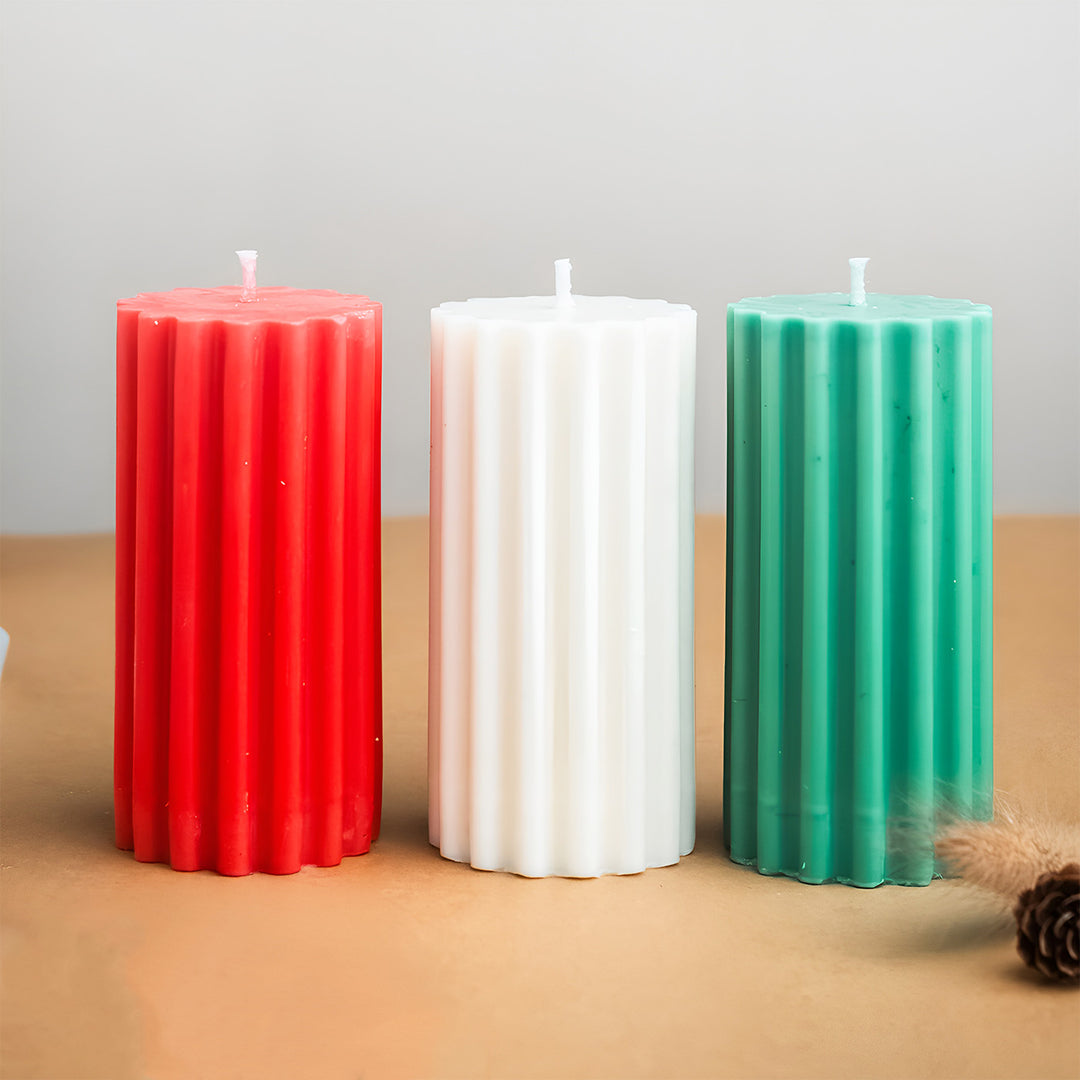 Handmade Ridge Line Candle For Christmas Decoration