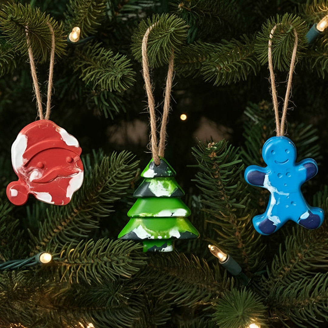 Assorted Christmas Theme Wax Crayon Ornaments | Set Of 3