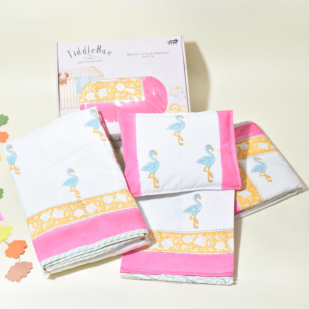 Blue-Mingo Bliss Block Printed Nursery | Set of 4