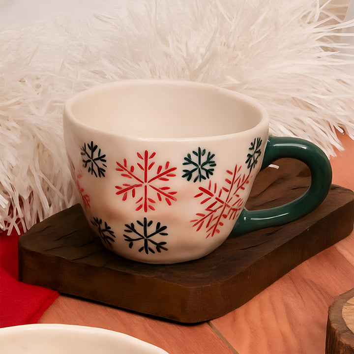 Handmade Frosty Snowflake Ceramic Mug | Secret Santa Gift Ideas