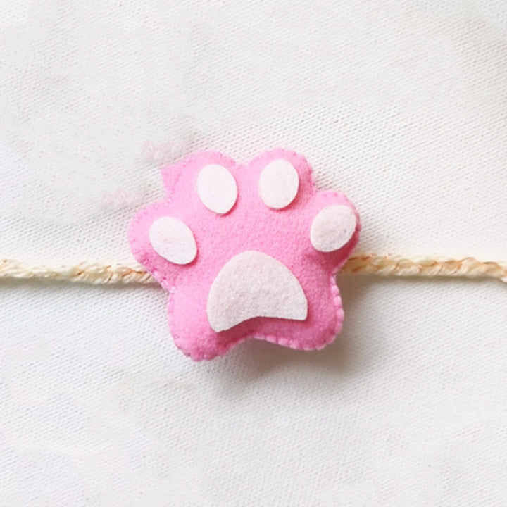 Handmade Felt Paw Print Rakhi with Adjustable Band For Kids