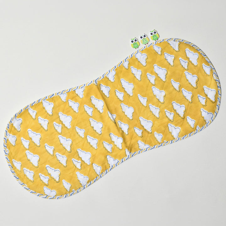 Block Printed Dreams Afloat Burp Cloth