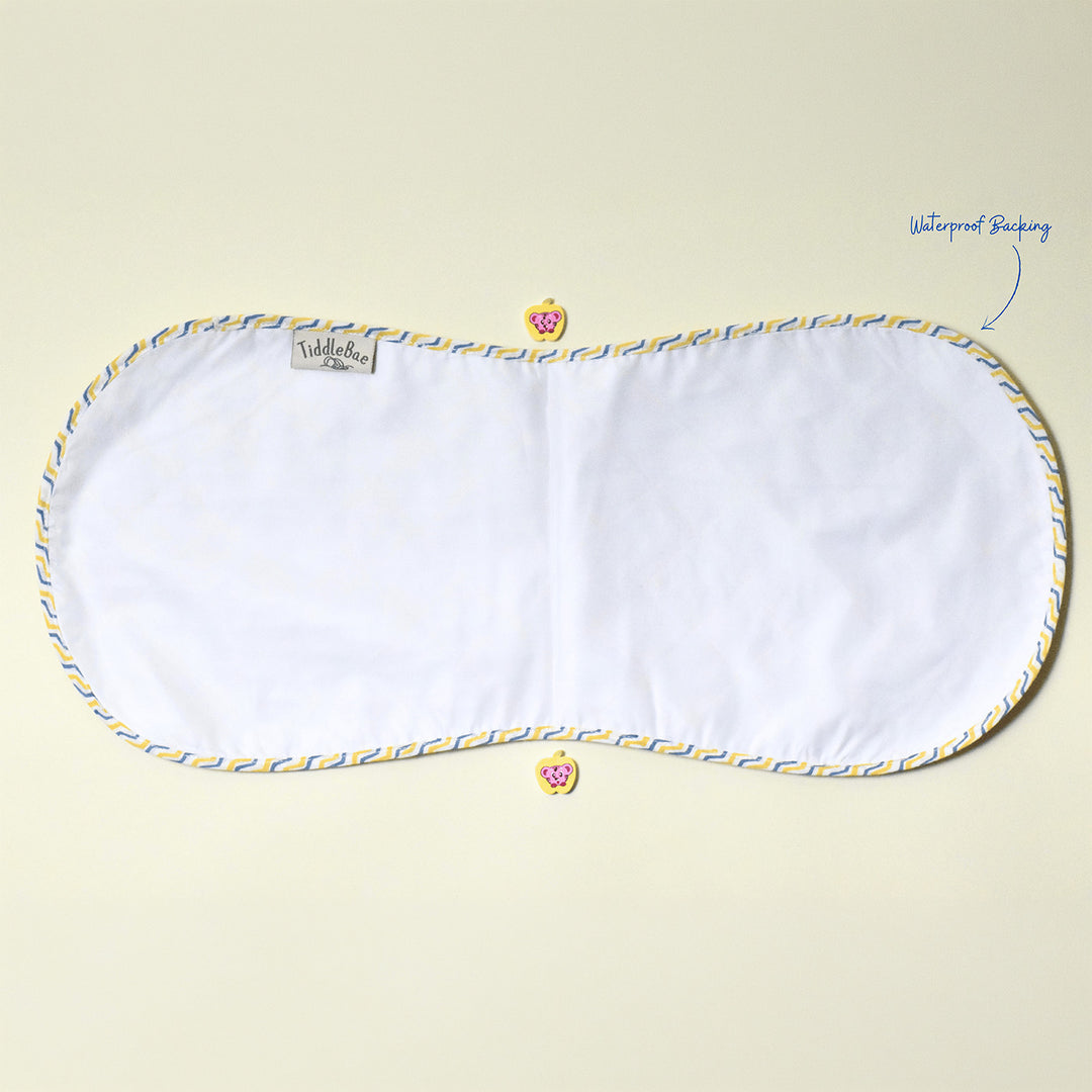 Block Printed Dreams Afloat Burp Cloth