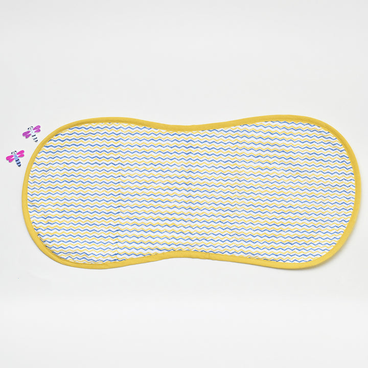 Block Printed Golden Ripple Burp Cloth