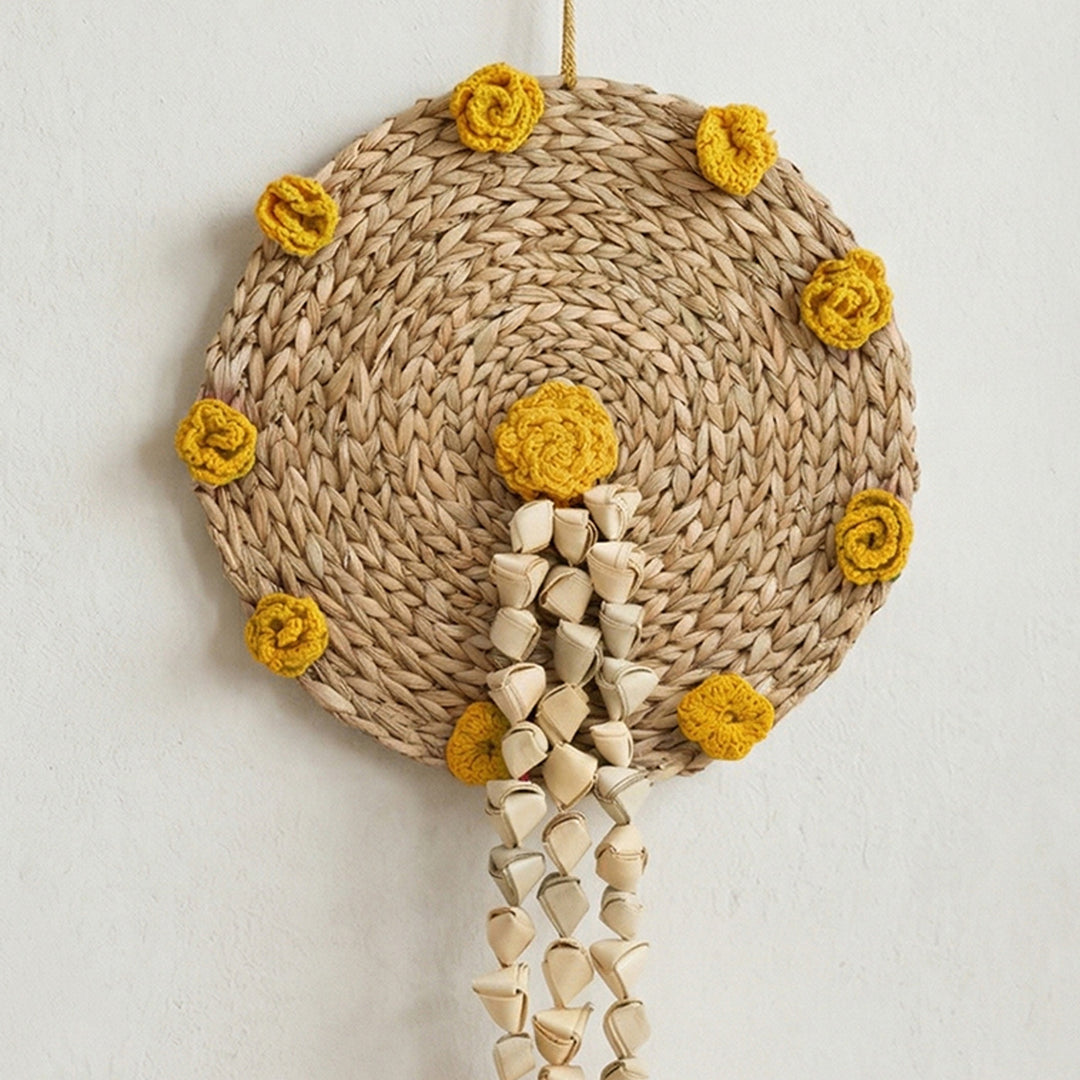 "Genda" Handcrafted Chamba Wall Hanging With Crochet Marigolds For Festive Decor