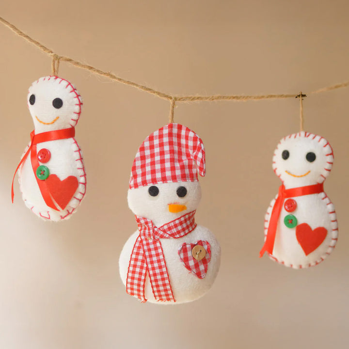42 Inch | Handmade Snowman Theme Garland/ Bunting For Christmas Wall Decoration