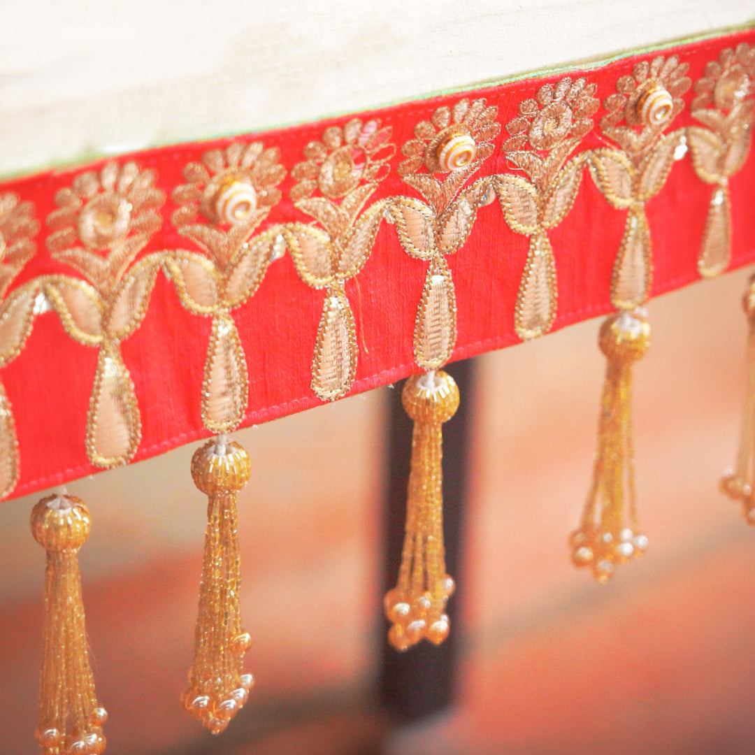 Reversible Gotapatti Silk Toran With Side Hangings For Festive Decor