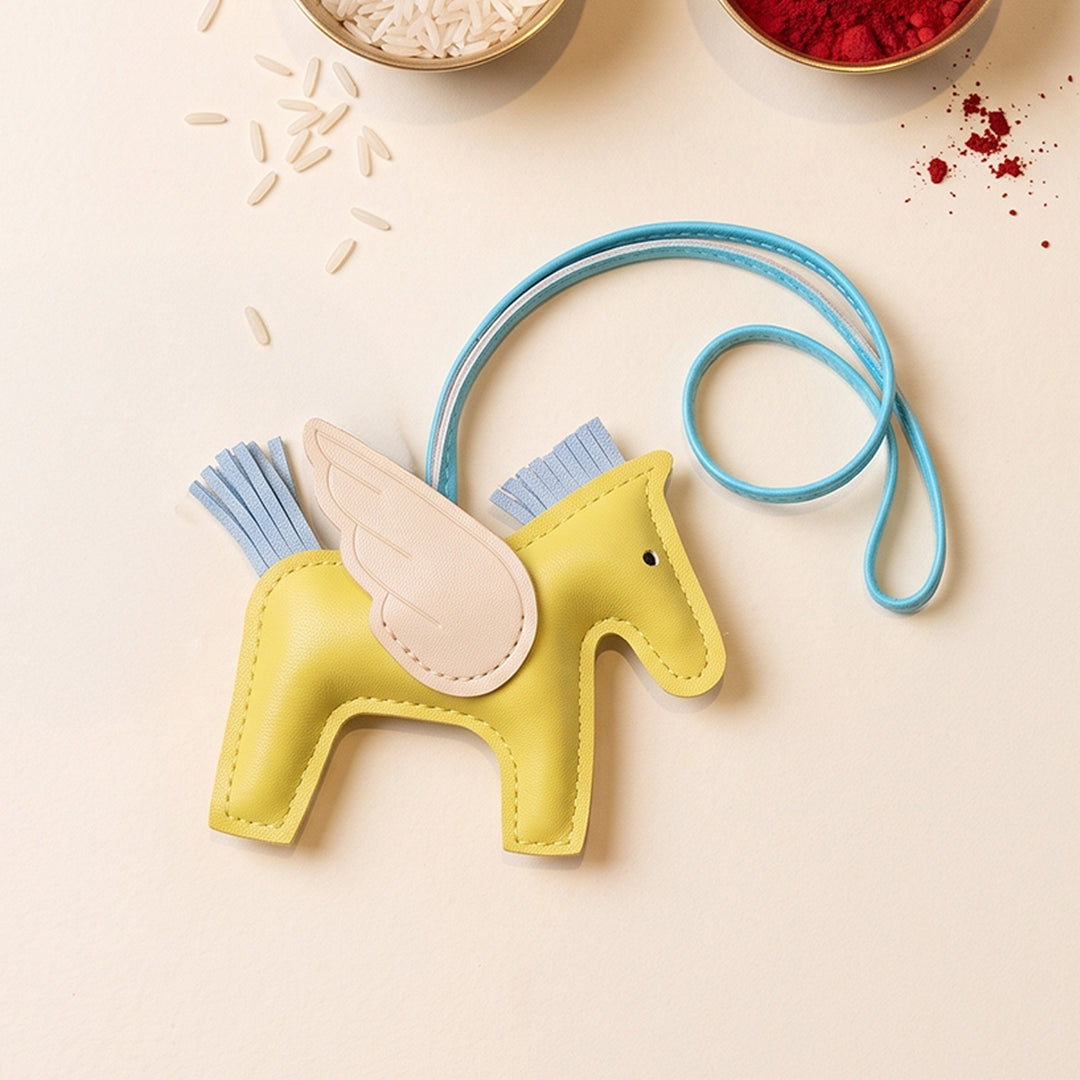 Horse-Shaped Kids Lumba Rakhi With Roli Chawal For Girls