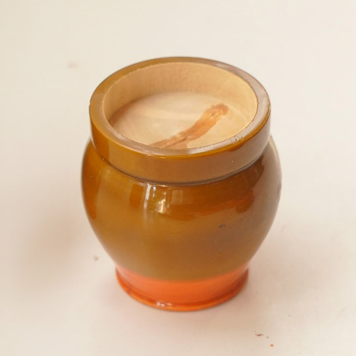 Etikoppaka Pot-Shaped Wooden Tealight Holder With Tealight For Festive Decor