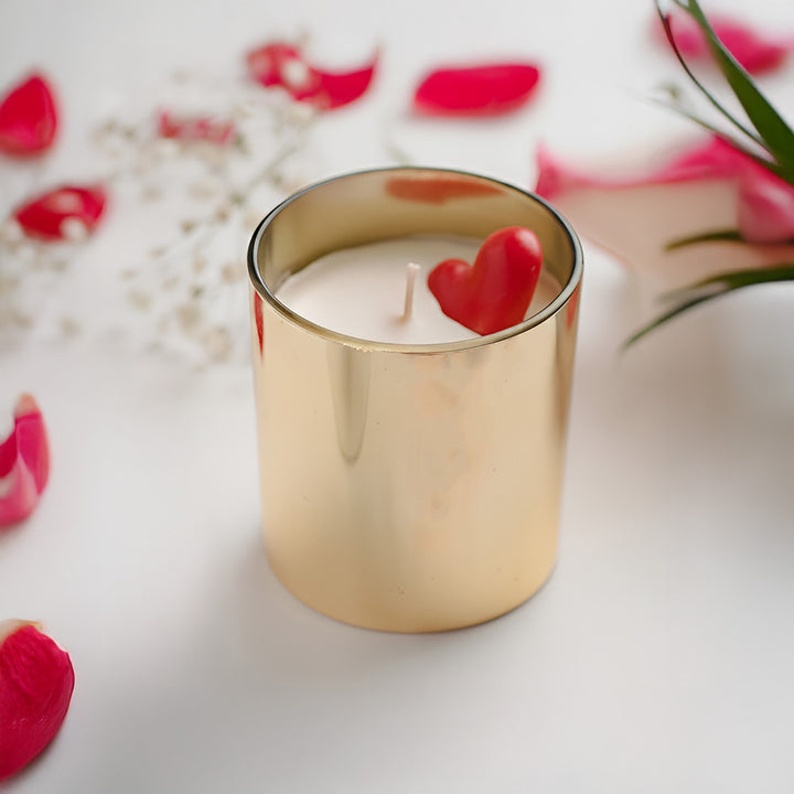 Handmade Golden Glass Jar Candle